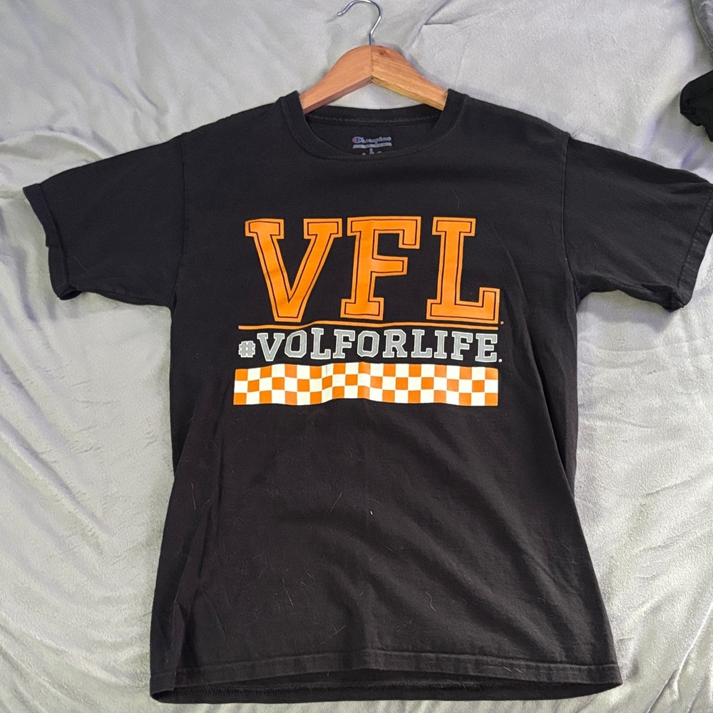 Champion Black T-Shirt with Orange VFL Design